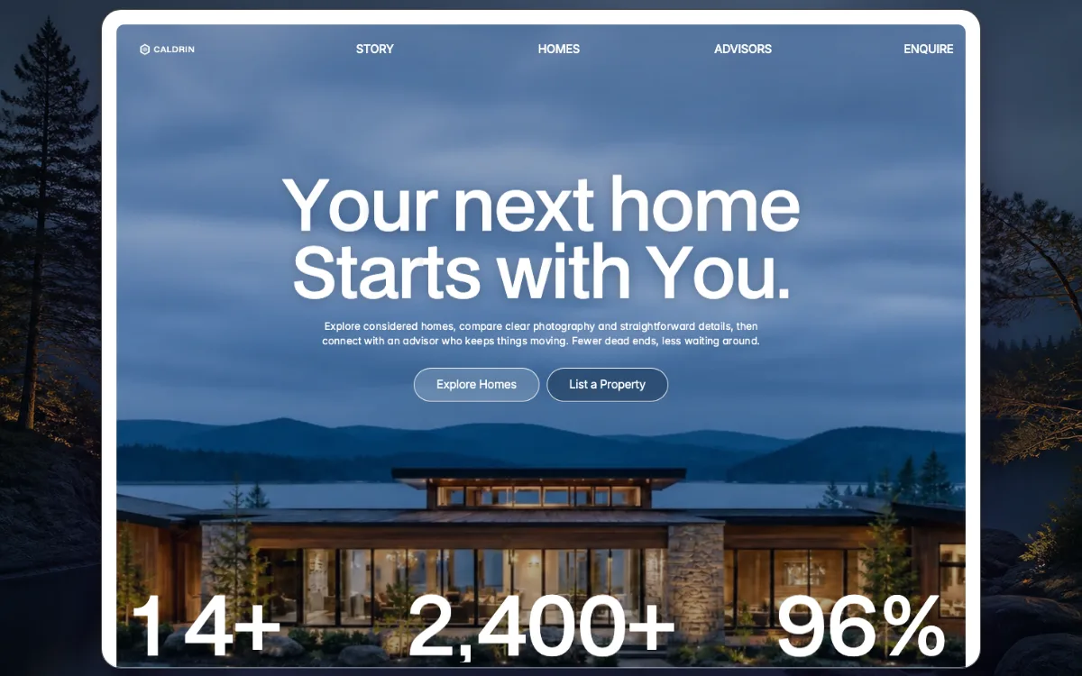 Generated frame: CALDRIN — your next home starts with you